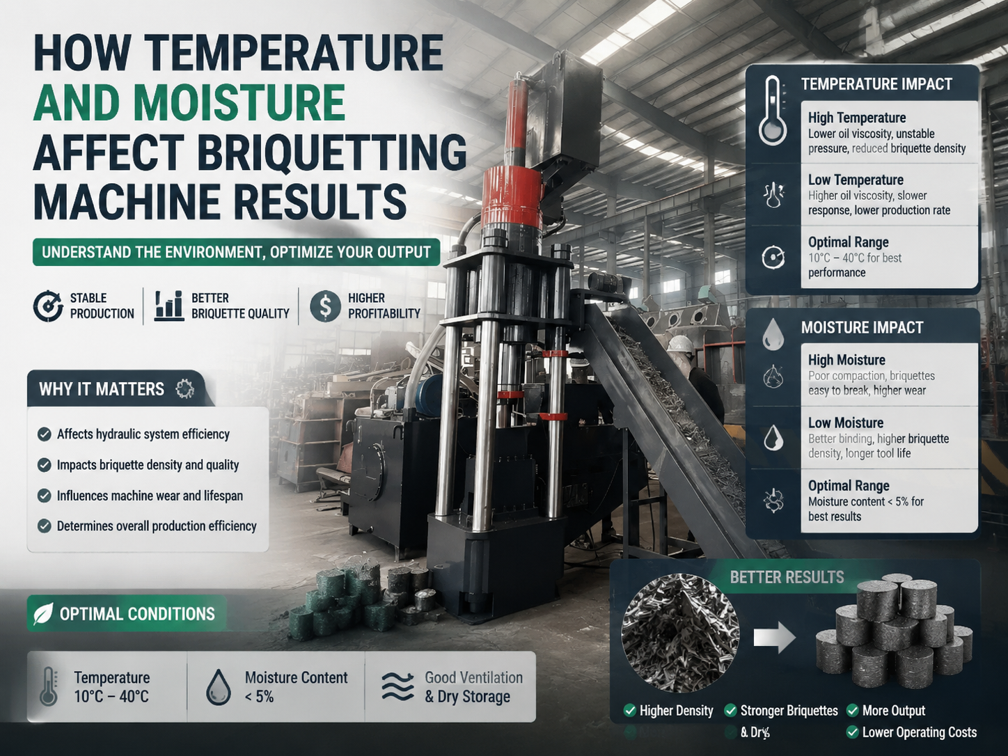 how temperature and moisture affect briquetting machine results a technical guide
