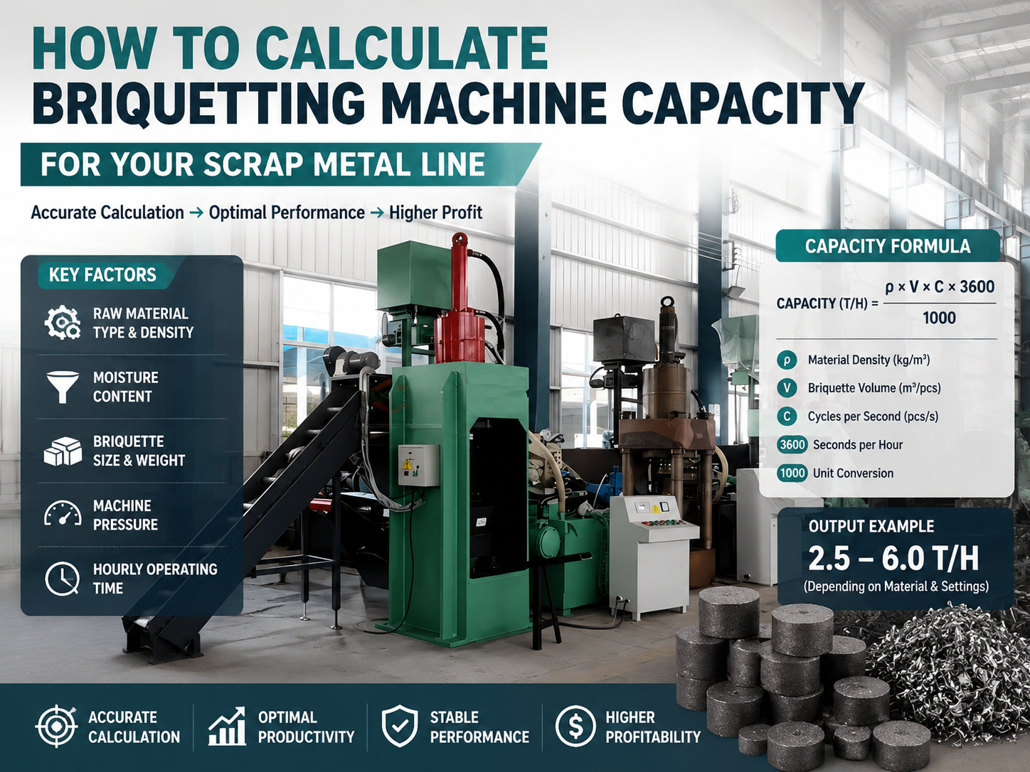 how to calculate briquetting machine capacity for your scrap metal line a technical guide