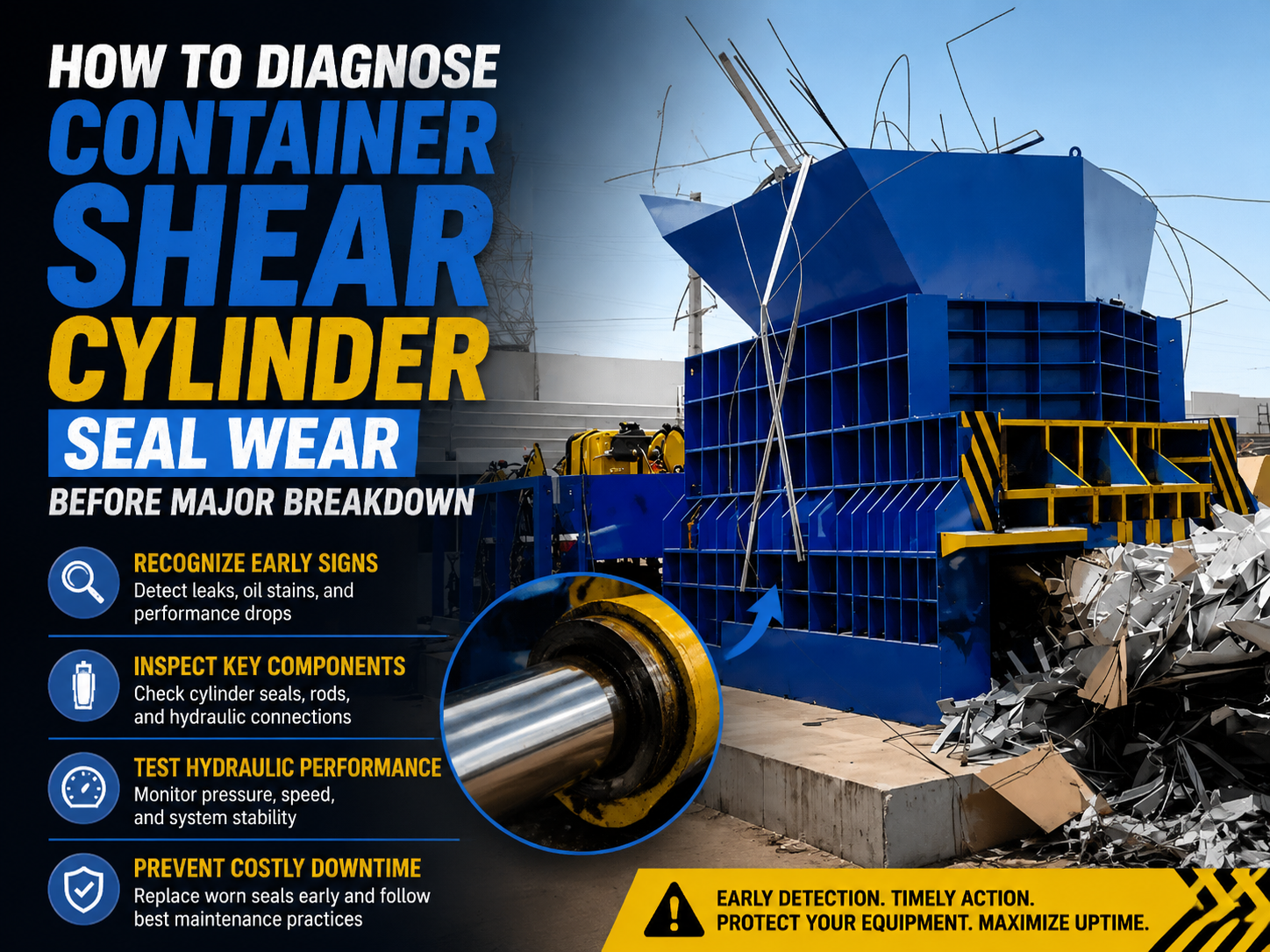 how to diagnose container shear cylinder seal wear before major breakdown a comprehensive