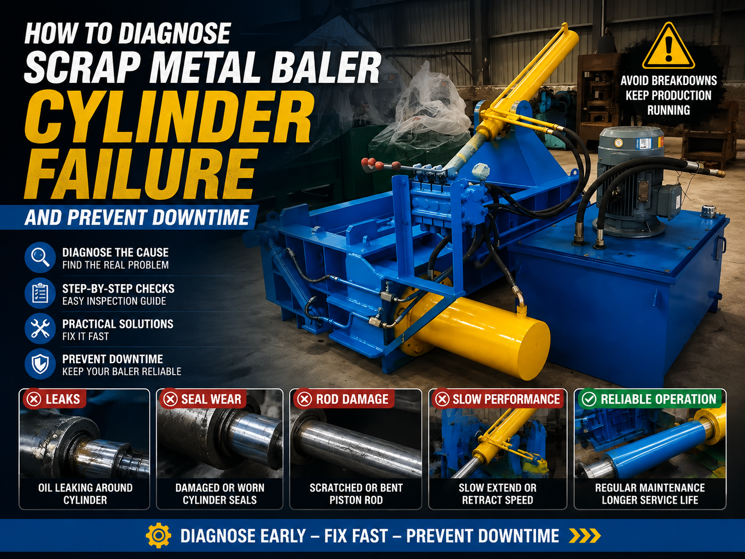 how to diagnose scrap metal baler cylinder failure and prevent downtime a comprehensive gu