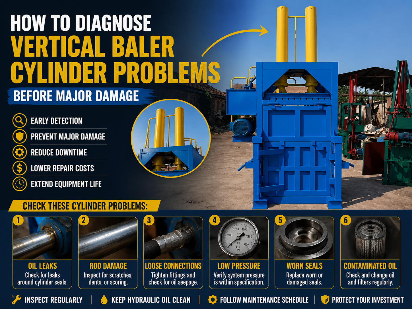 how to diagnose vertical baler cylinder problems before major damage a comprehensive maint