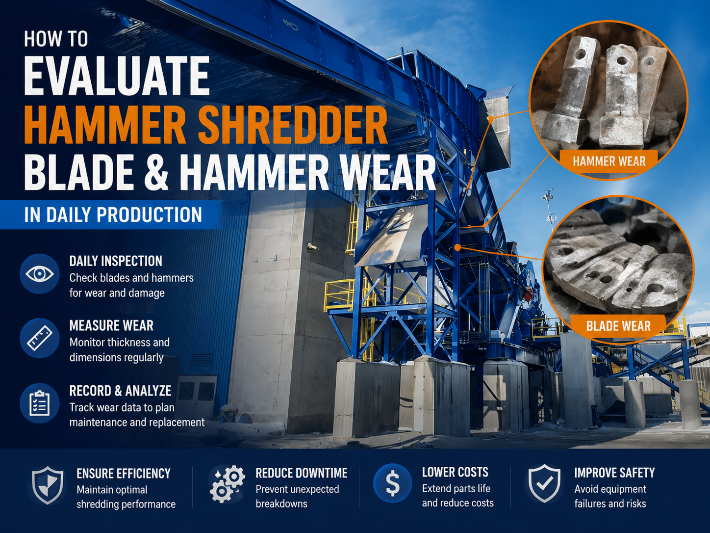 how to evaluate hammer shredder blade and hammer wear in daily production 1