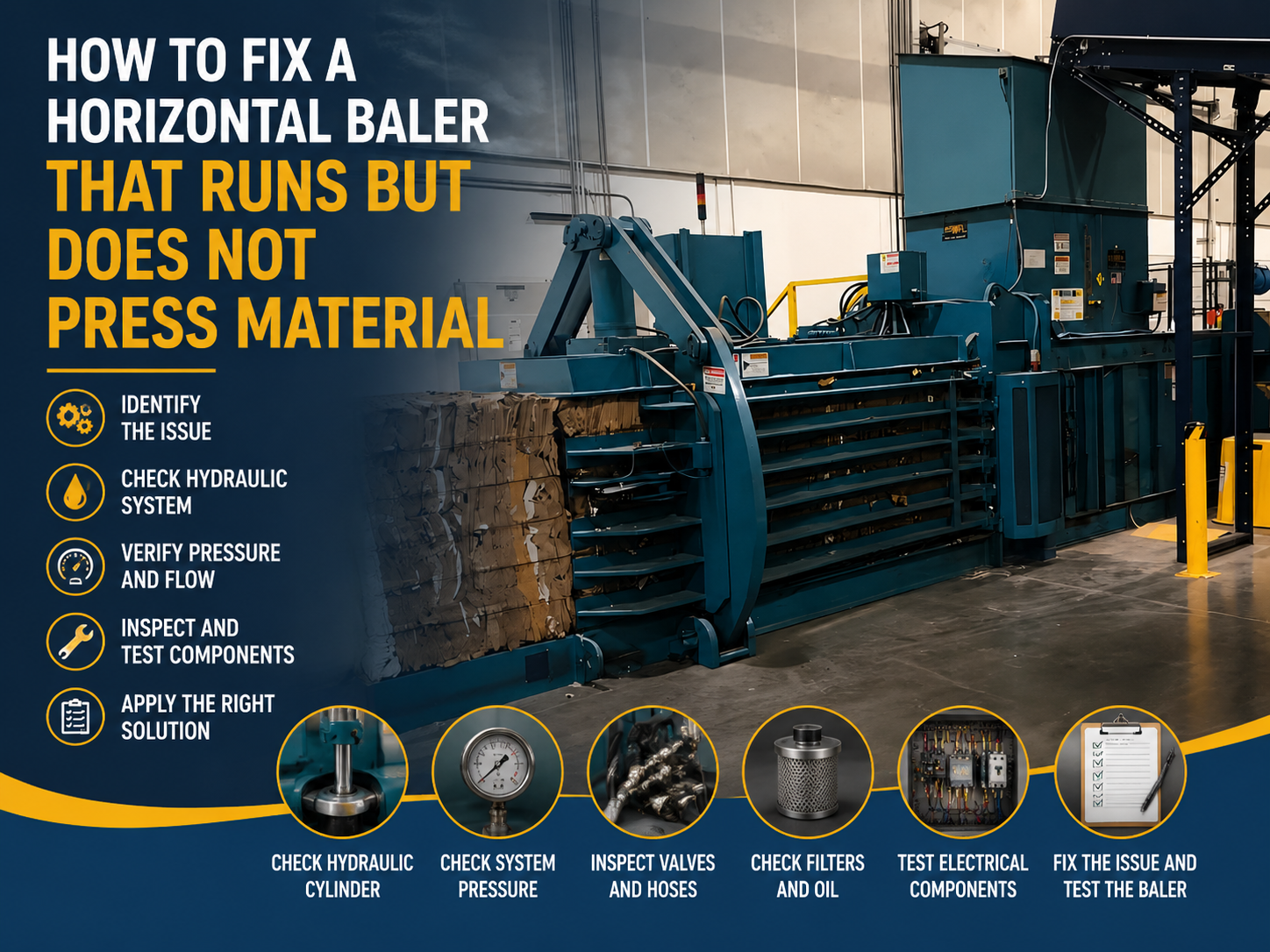how to fix a horizontal baler that runs but does not press material a comprehensive harsle
