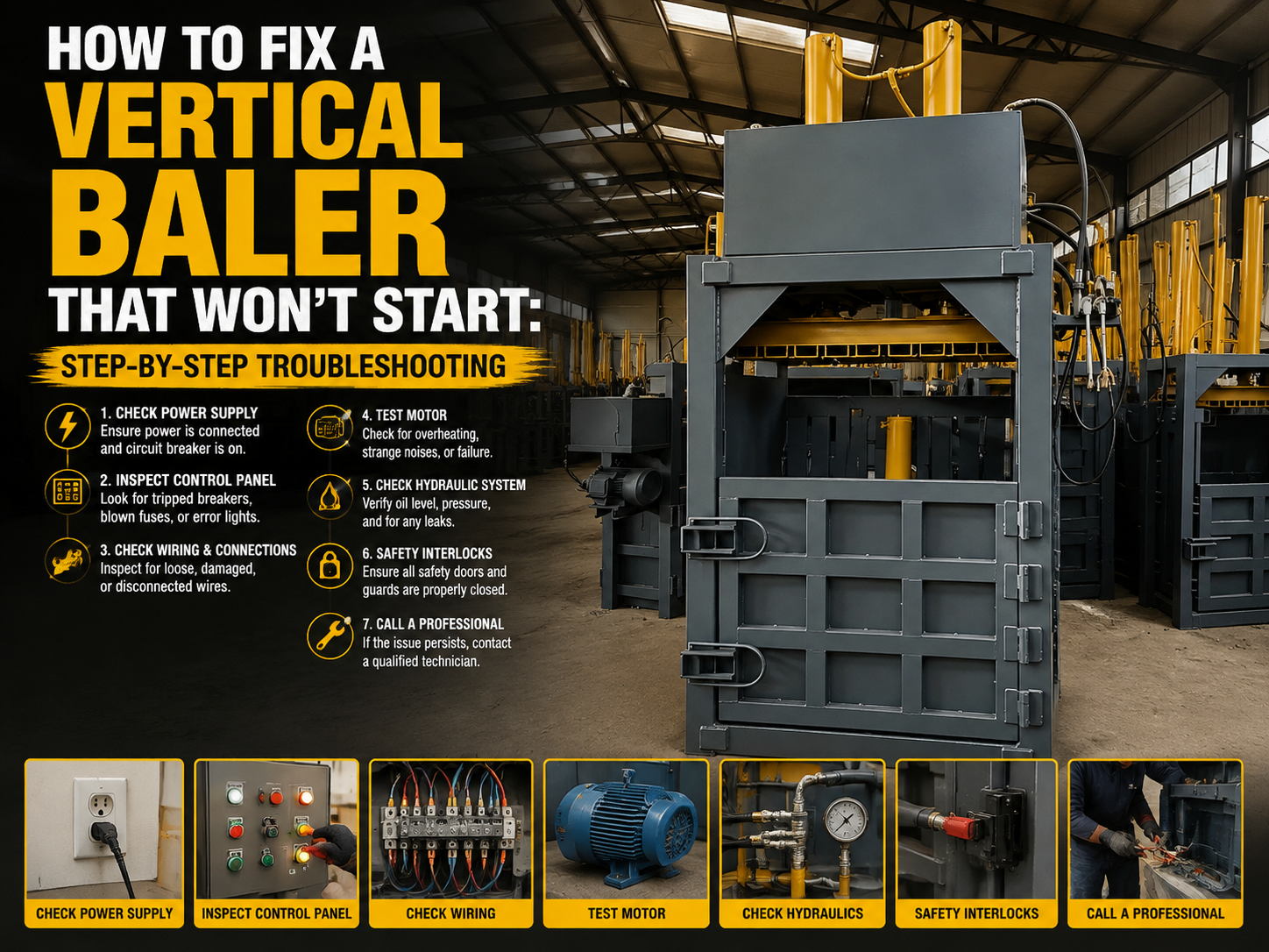 how to fix a vertical baler that won t start step by step troubleshooting