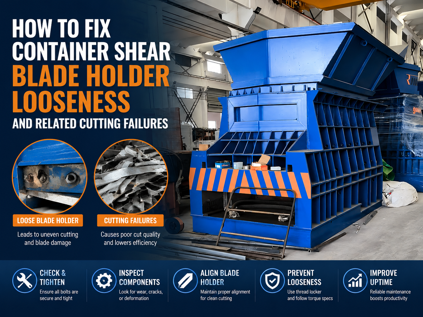 how to fix container shear blade holder looseness and related cutting failures a comprehen