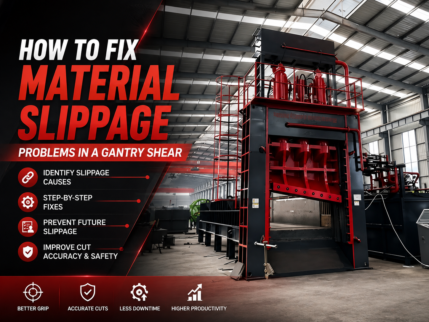 how to fix material slippage problems in a gantry shear a comprehensive maintenance guide