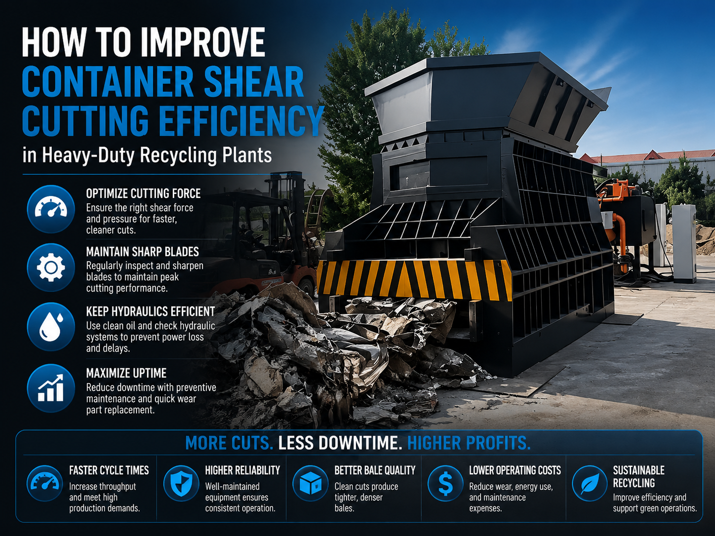 how to improve container shear cutting efficiency in heavy duty recycling plants 1