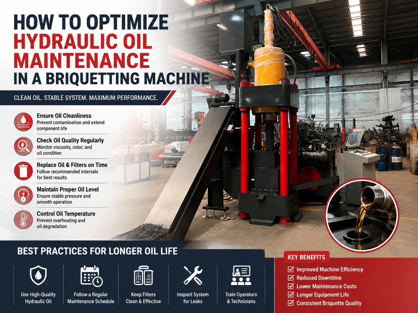 how to optimize hydraulic oil maintenance in a briquetting machine a comprehensive guide
