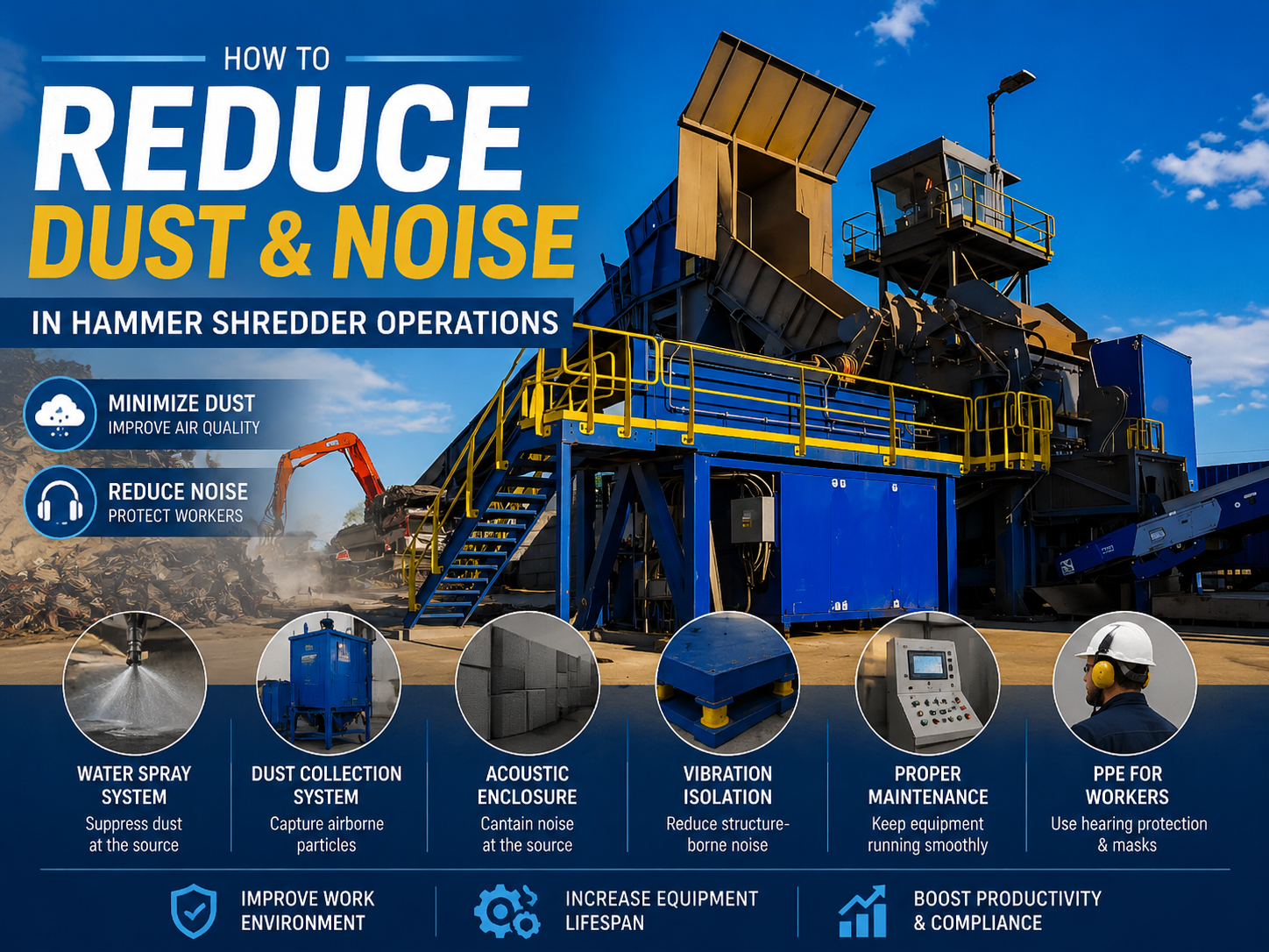 how to reduce dust and noise in hammer shredder operations a comprehensive technical guide