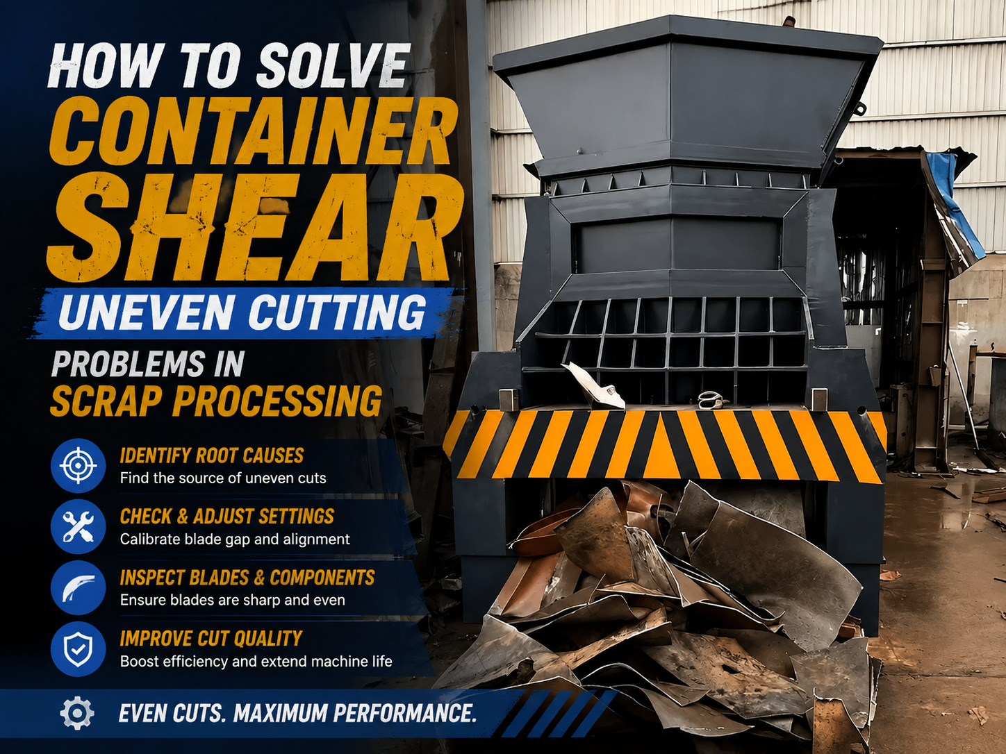 how to solve container shear uneven cutting problems in scrap processing a comprehensive g
