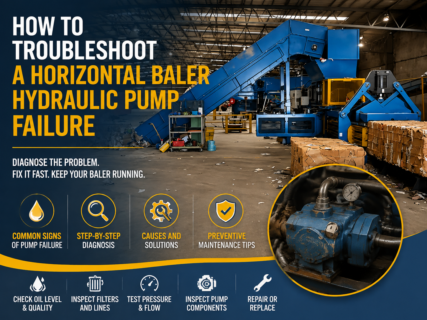 how to troubleshoot a horizontal baler hydraulic pump failure a comprehensive industrial g