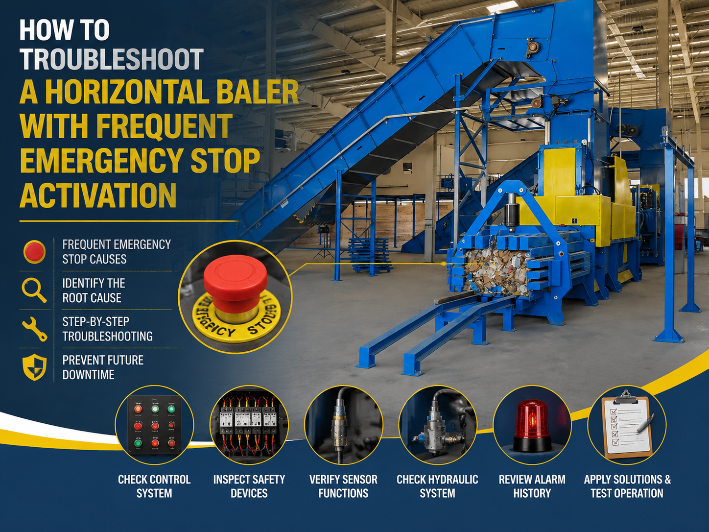 how to troubleshoot a horizontal baler with frequent emergency stop activation a comprehen