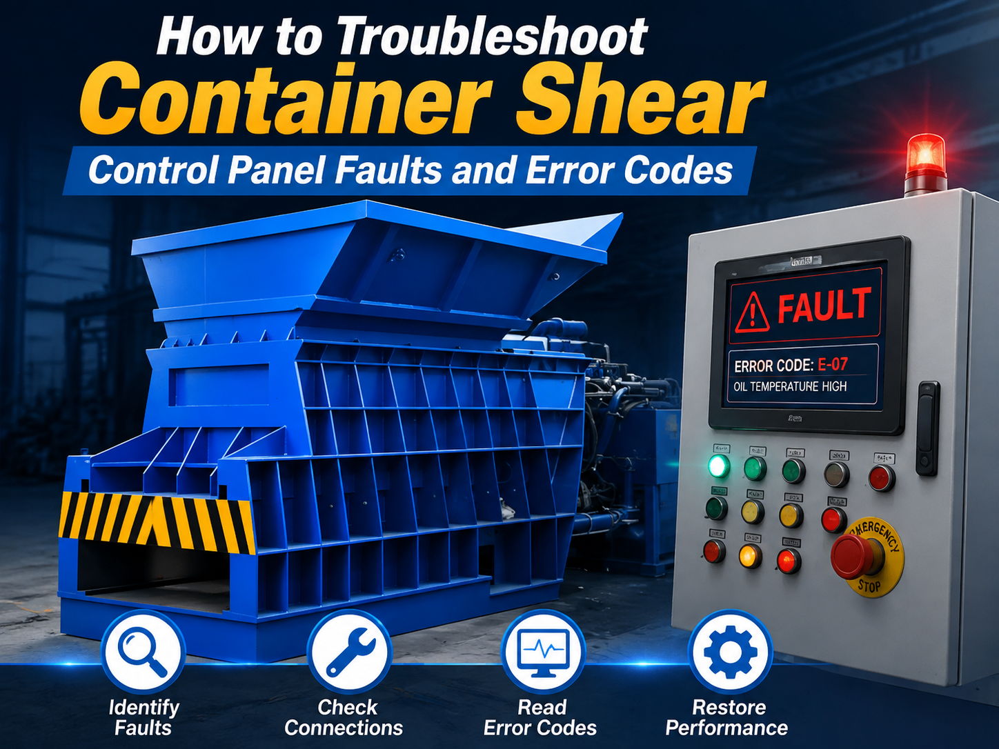 how to troubleshoot container shear control panel faults and error codes a comprehensive h