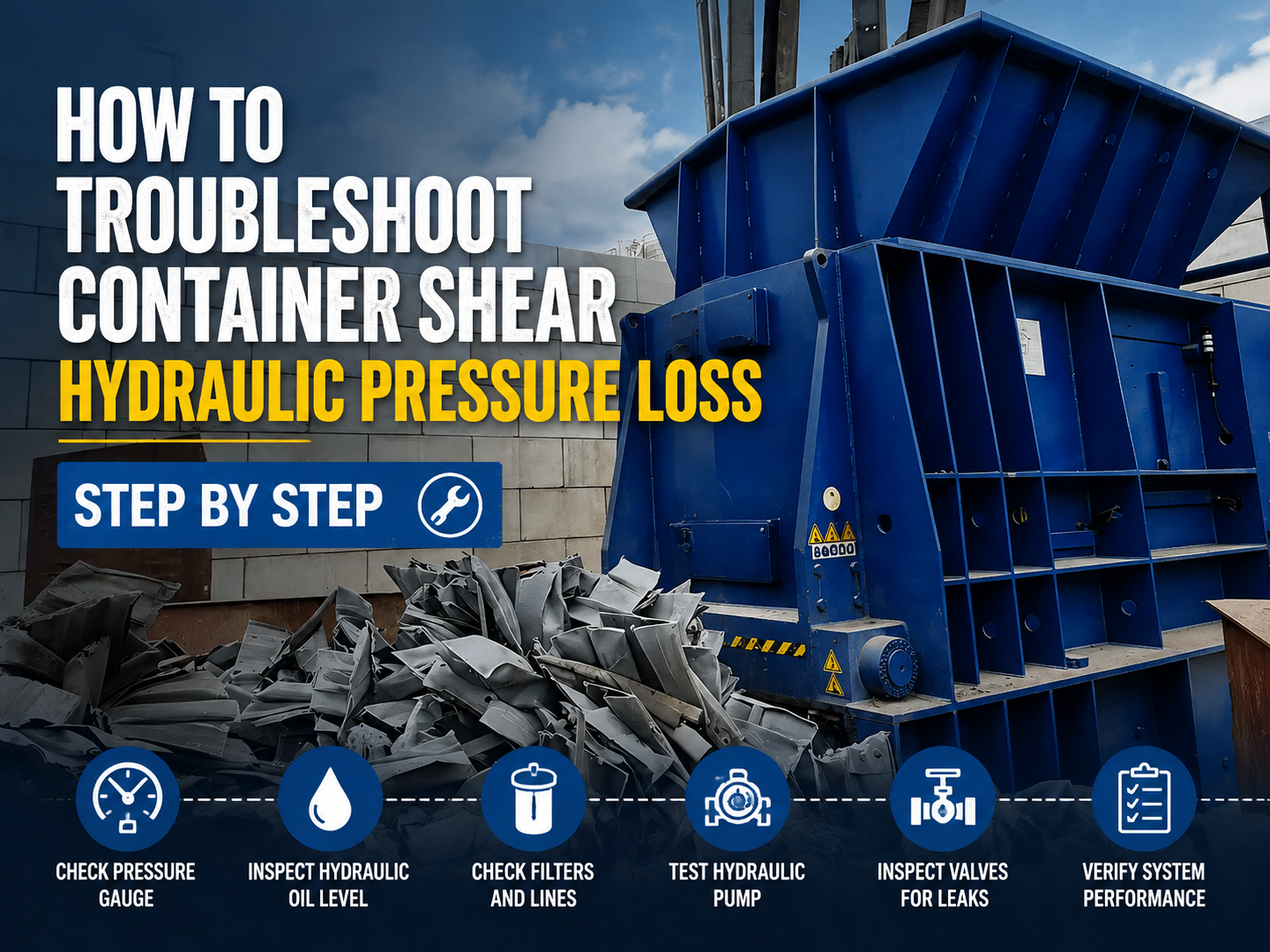 how to troubleshoot container shear hydraulic pressure loss step by step a comprehensive g