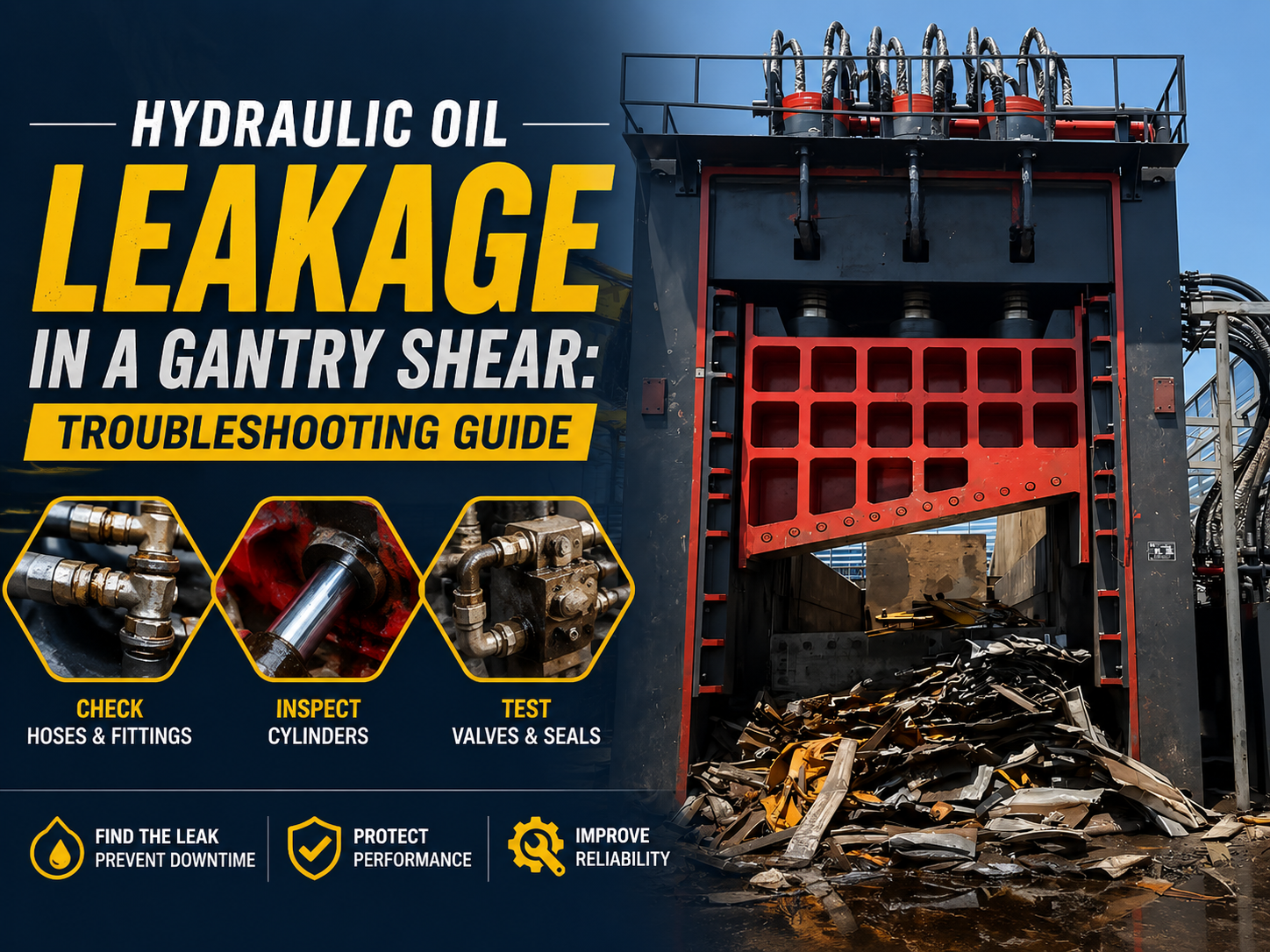 hydraulic oil leakage in a gantry shear troubleshooting guide