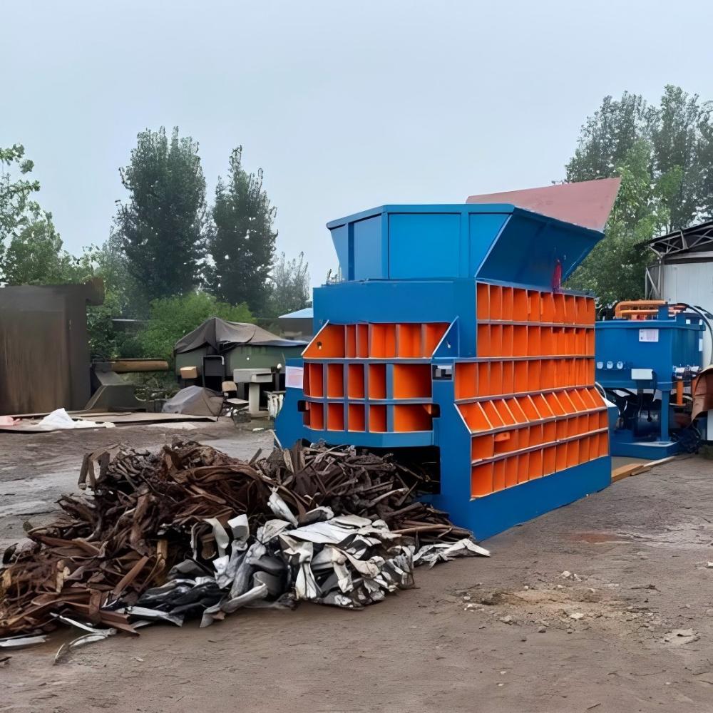 Industrial Container Shear Machine in Operation