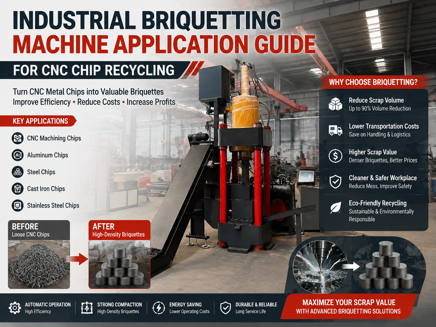 industrial briquetting machine application guide for cnc chip recycling maximizing efficie