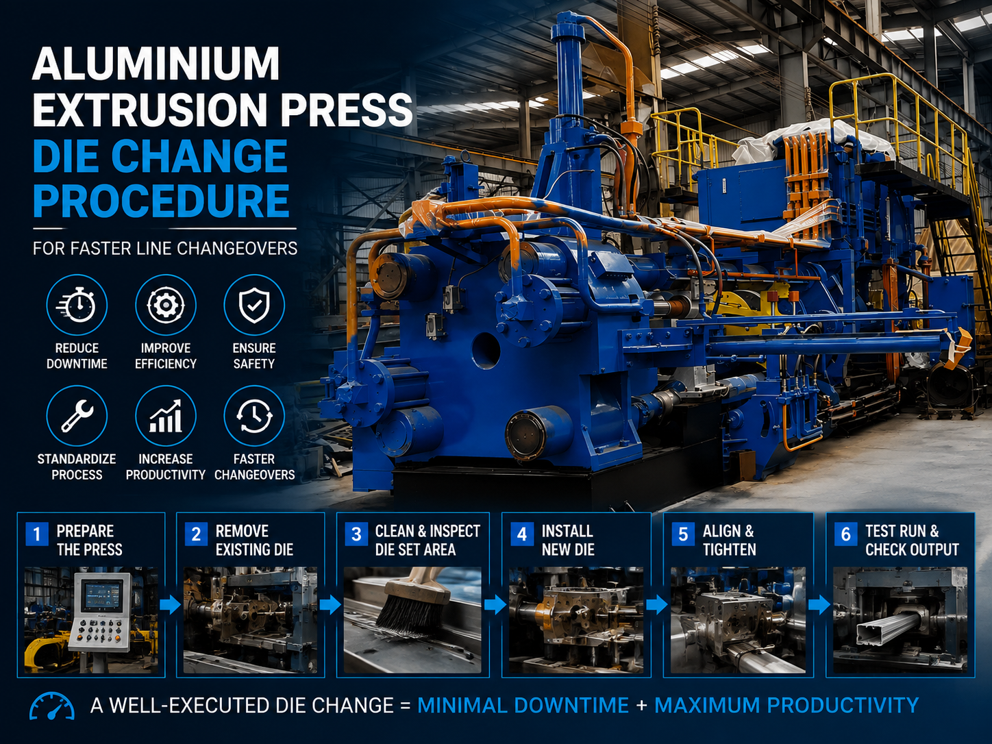 optimizing aluminium extrusion press die change procedure for faster line changeovers