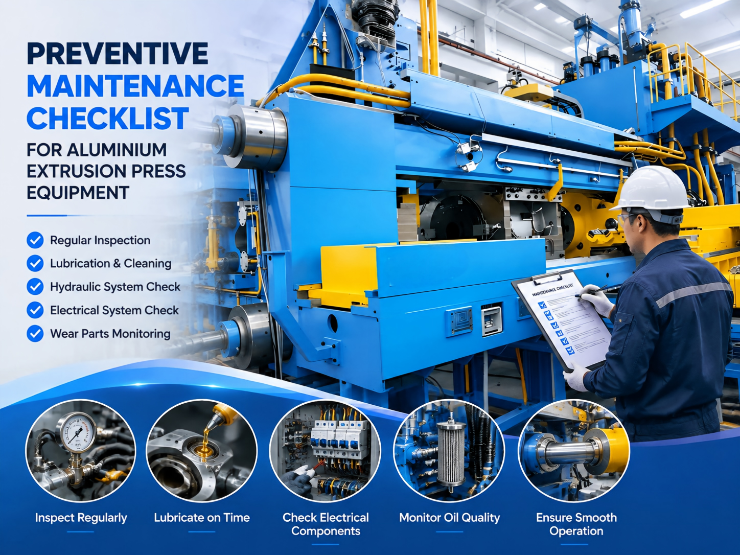 preventive maintenance checklist for aluminium extrusion press equipment a comprehensive g