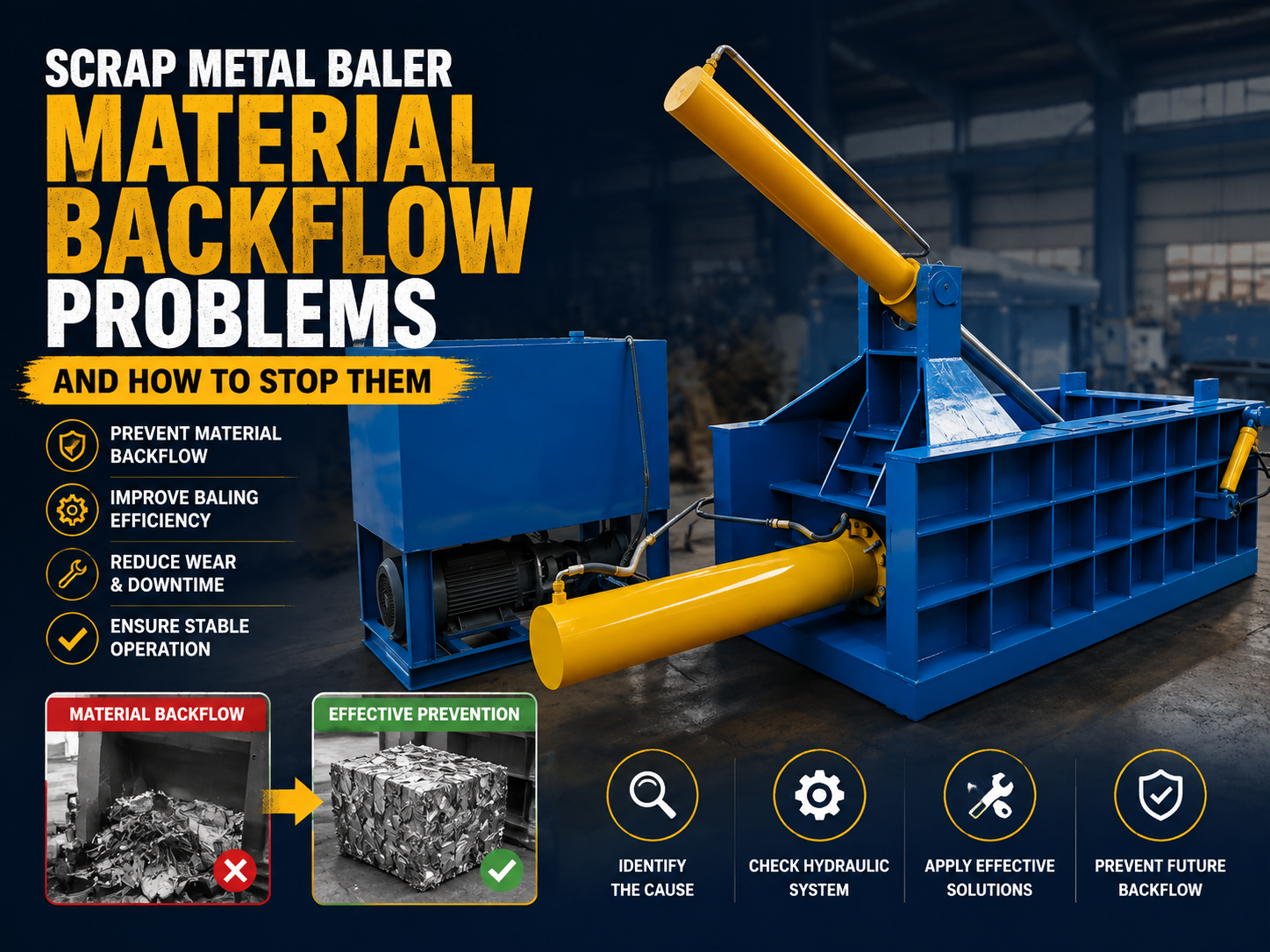 scrap metal baler material backflow problems and how to stop them a comprehensive guide
