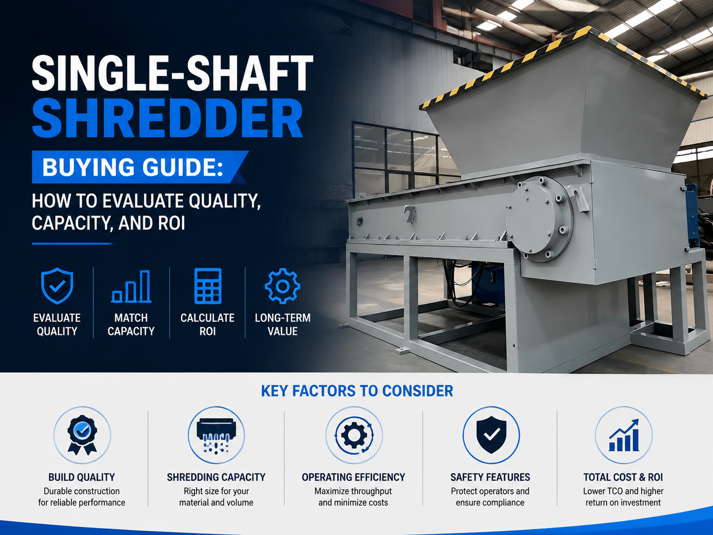single shaft shredder buying guide how to evaluate quality capacity and roi