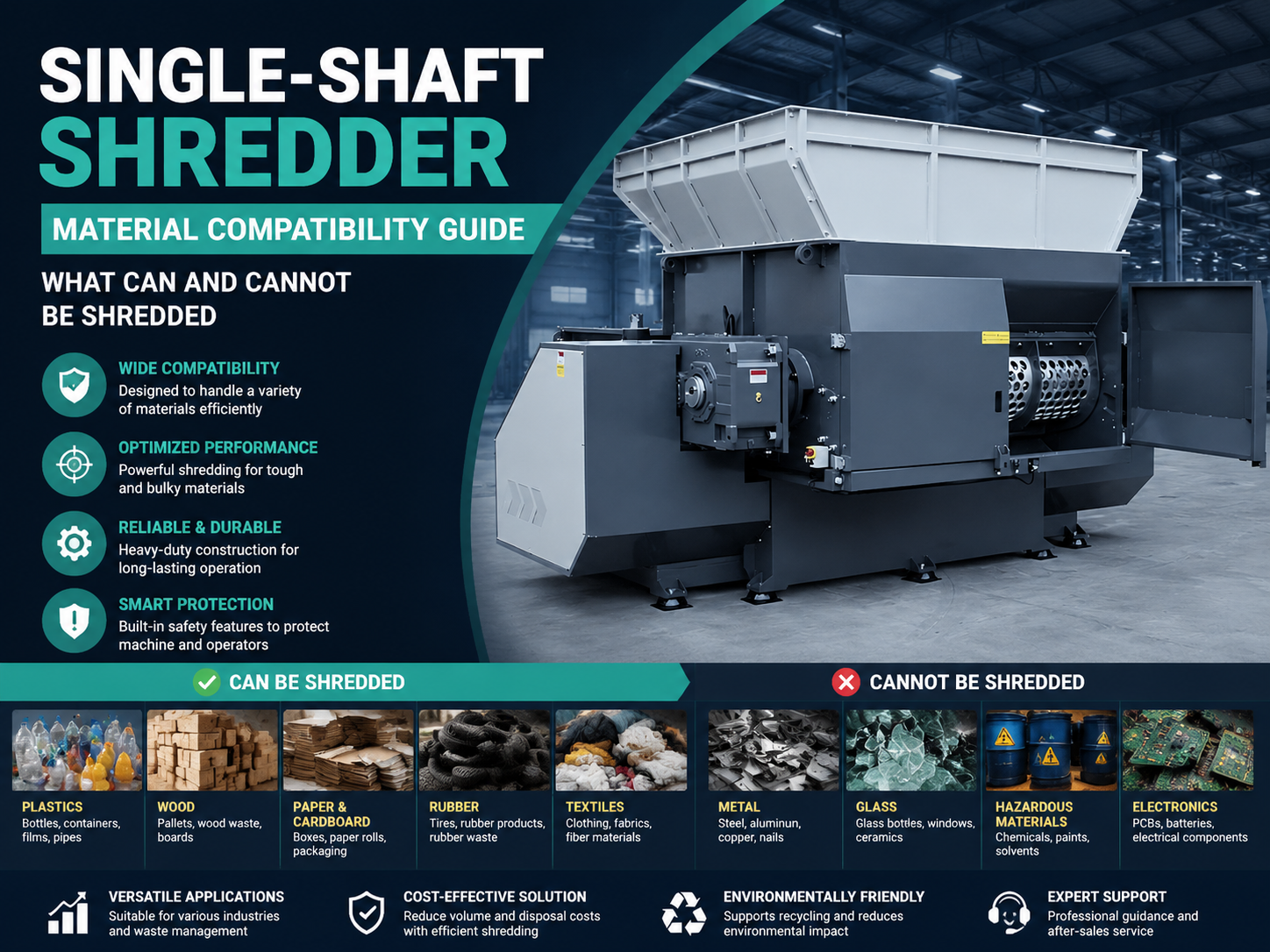 single shaft shredder material compatibility guide what can and cannot be shredded