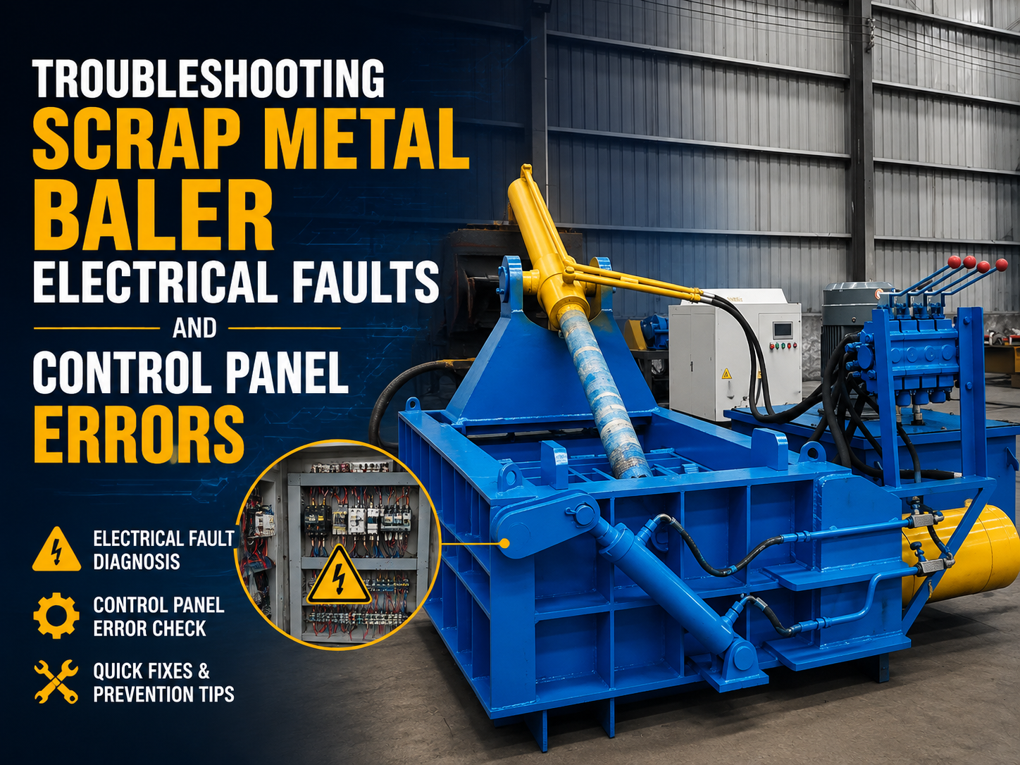troubleshooting scrap metal baler electrical faults and control panel errors a harsle tech