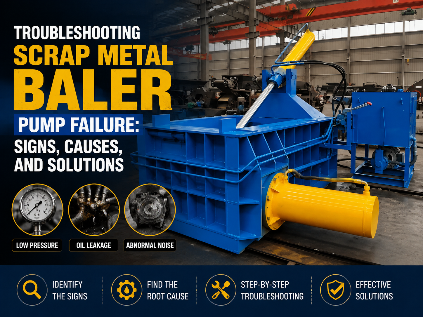 troubleshooting scrap metal baler pump failure signs causes and solutions