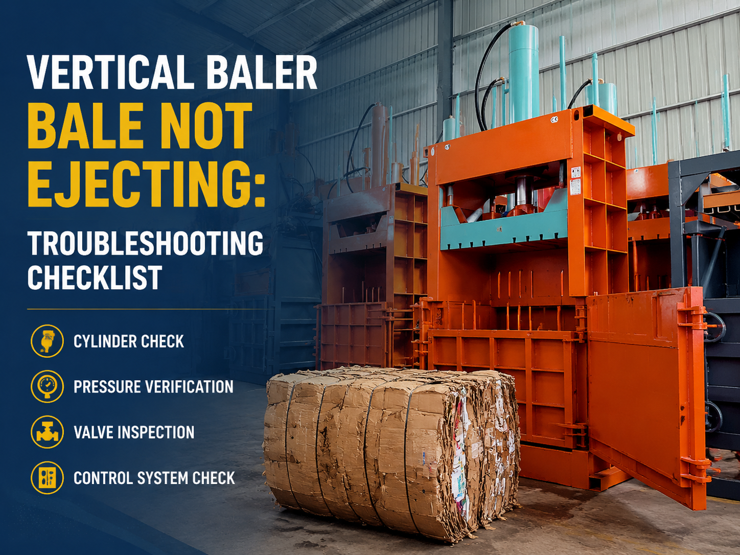 vertical baler bale not ejecting troubleshooting checklist for industrial efficiency