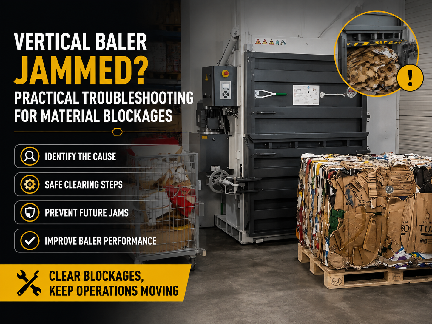vertical baler jammed practical troubleshooting for material blockages
