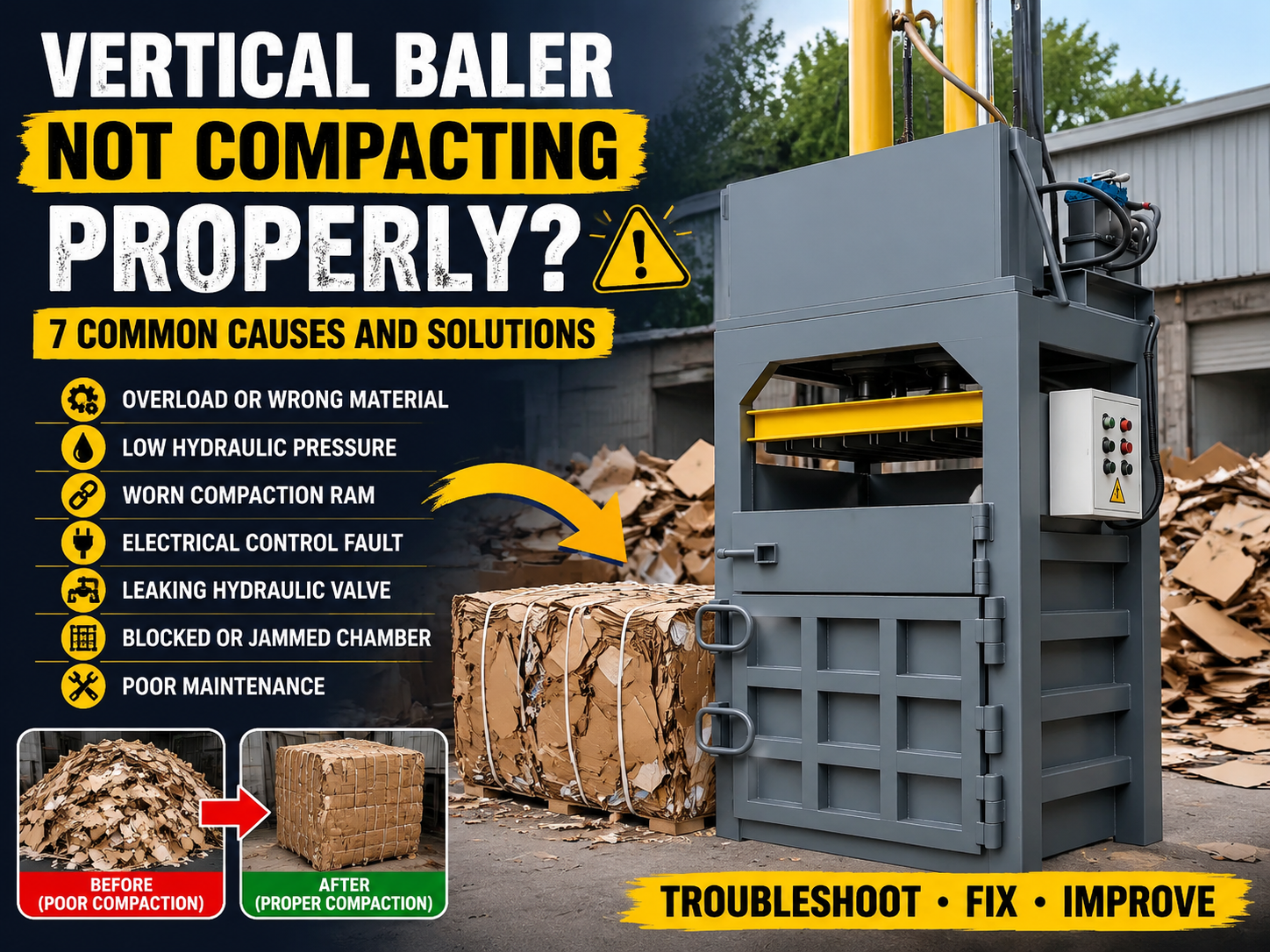 vertical baler not compacting properly 7 common causes and solutions