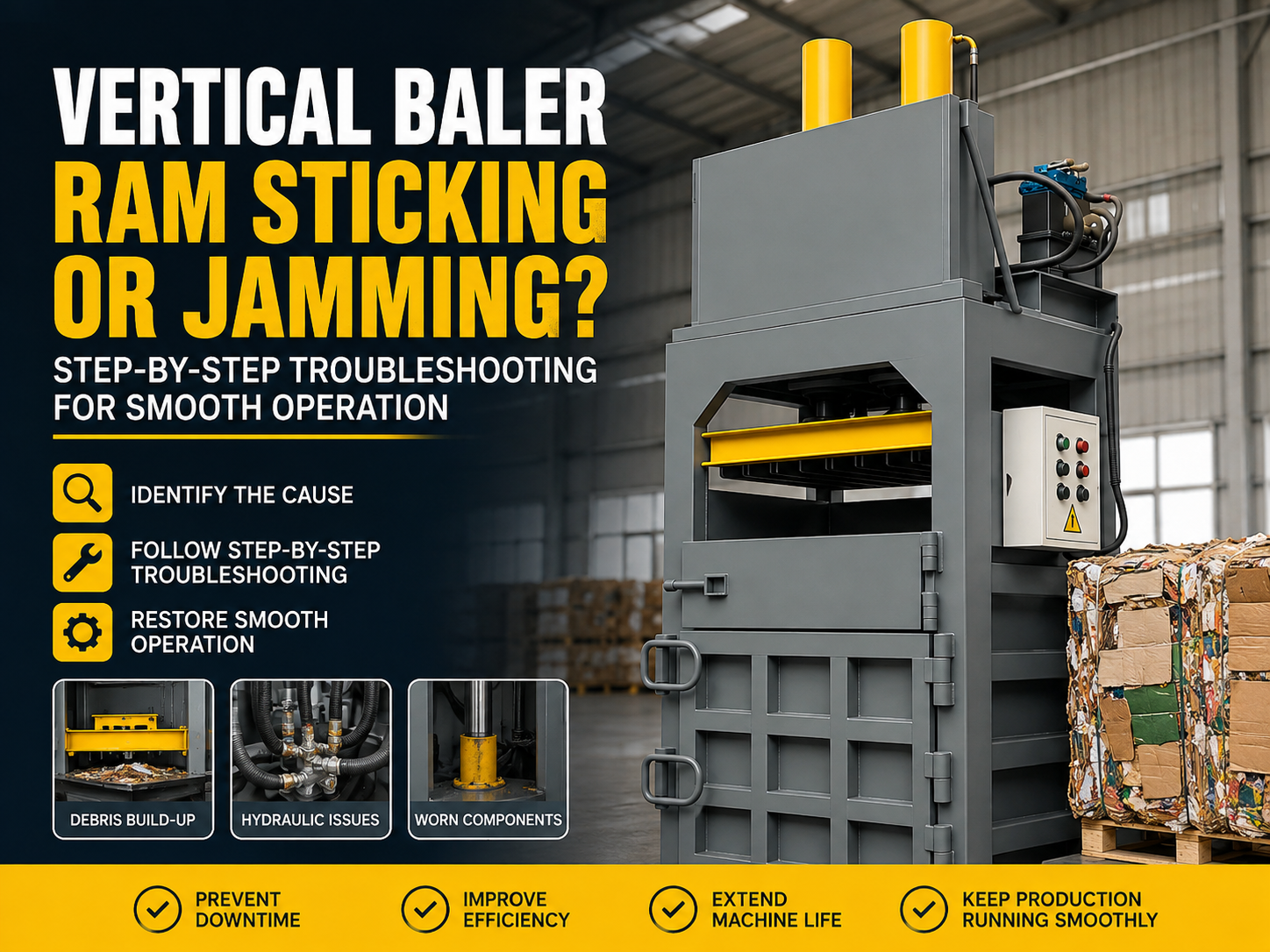 vertical baler ram sticking or jamming step by step troubleshooting for smooth operation