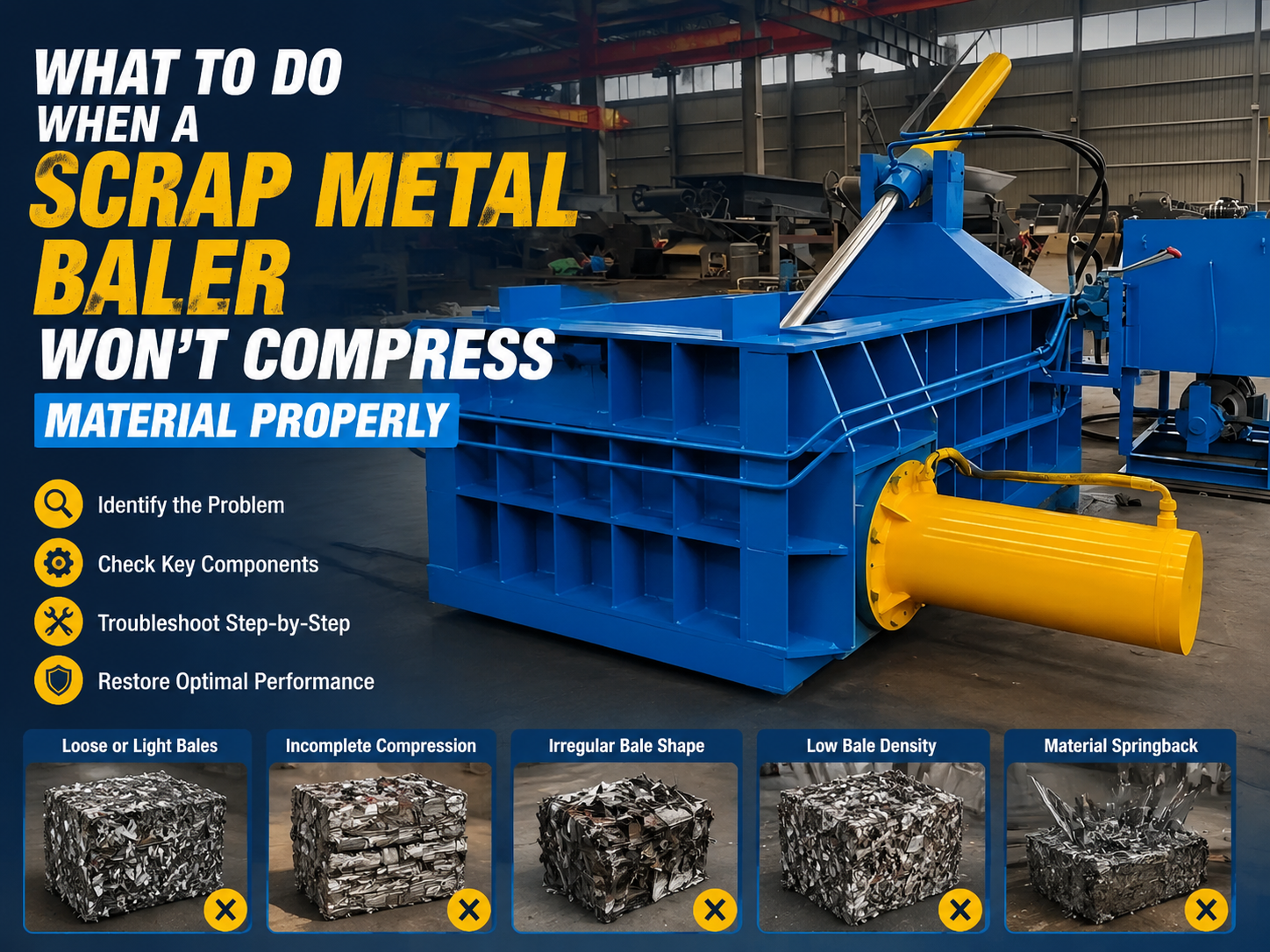 what to do when a scrap metal baler won t compress material properly a comprehensive troub
