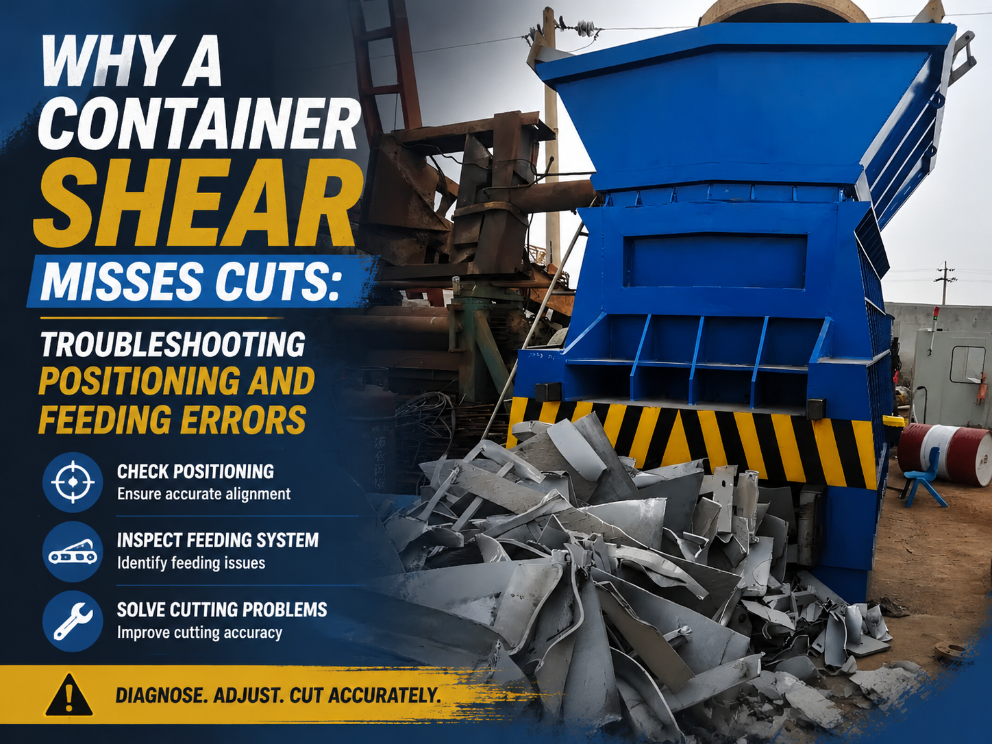 why a container shear misses cuts troubleshooting positioning and feeding errors
