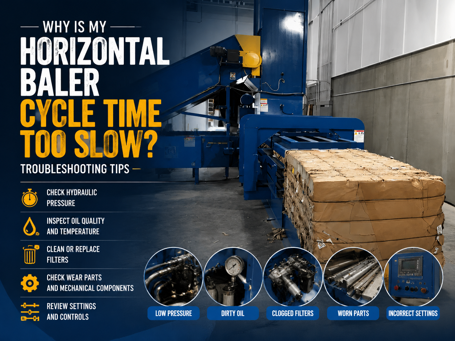 why is my horizontal baler cycle time too slow troubleshooting tips