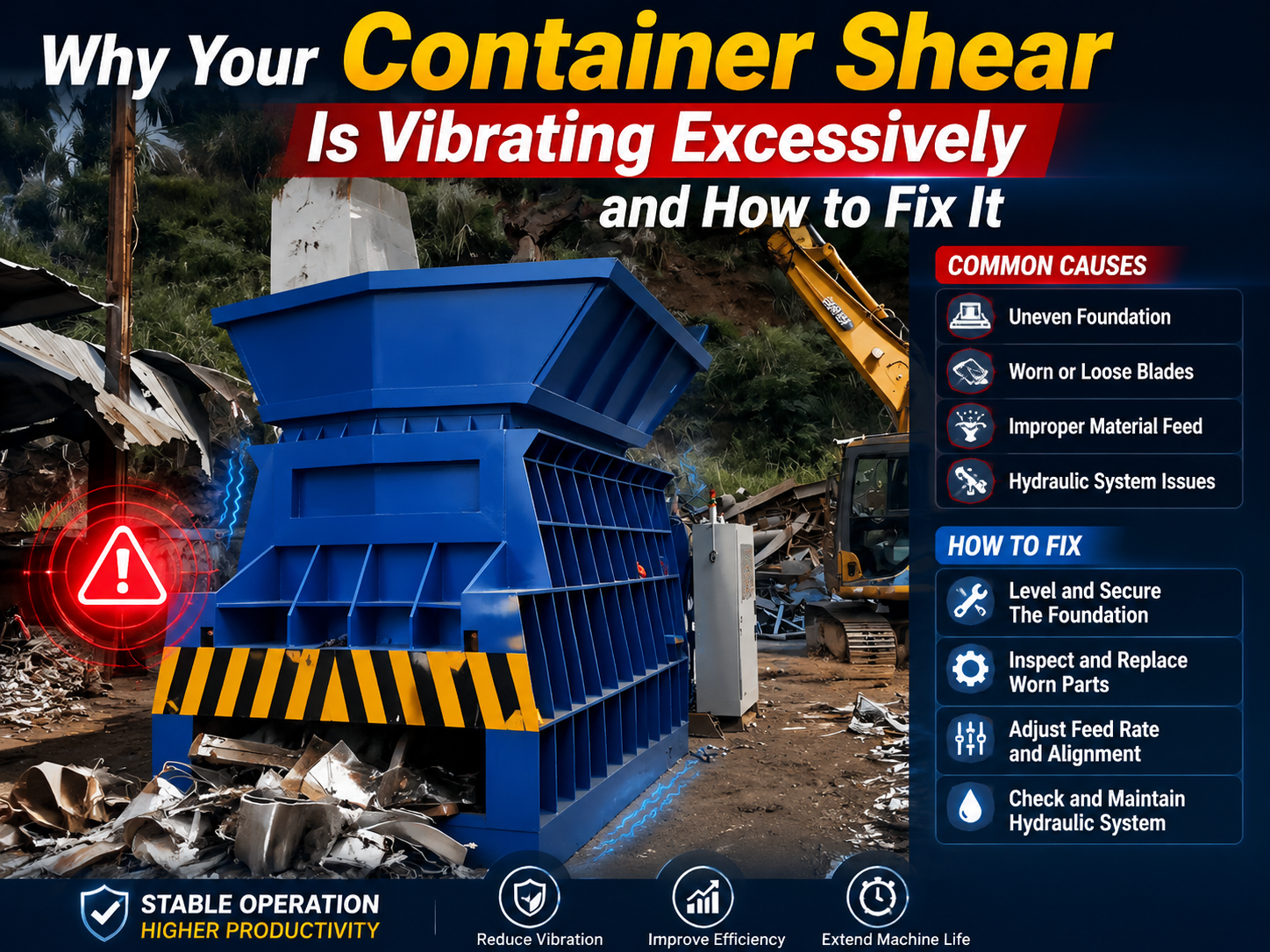 why your container shear is vibrating excessively and how to fix it