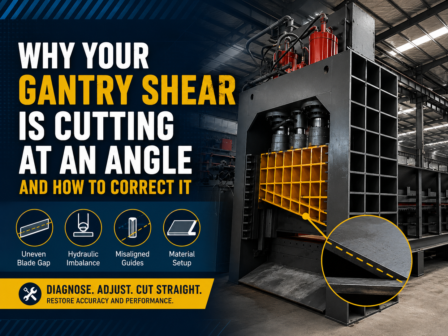 why your gantry shear is cutting at an angle and how to correct it 1