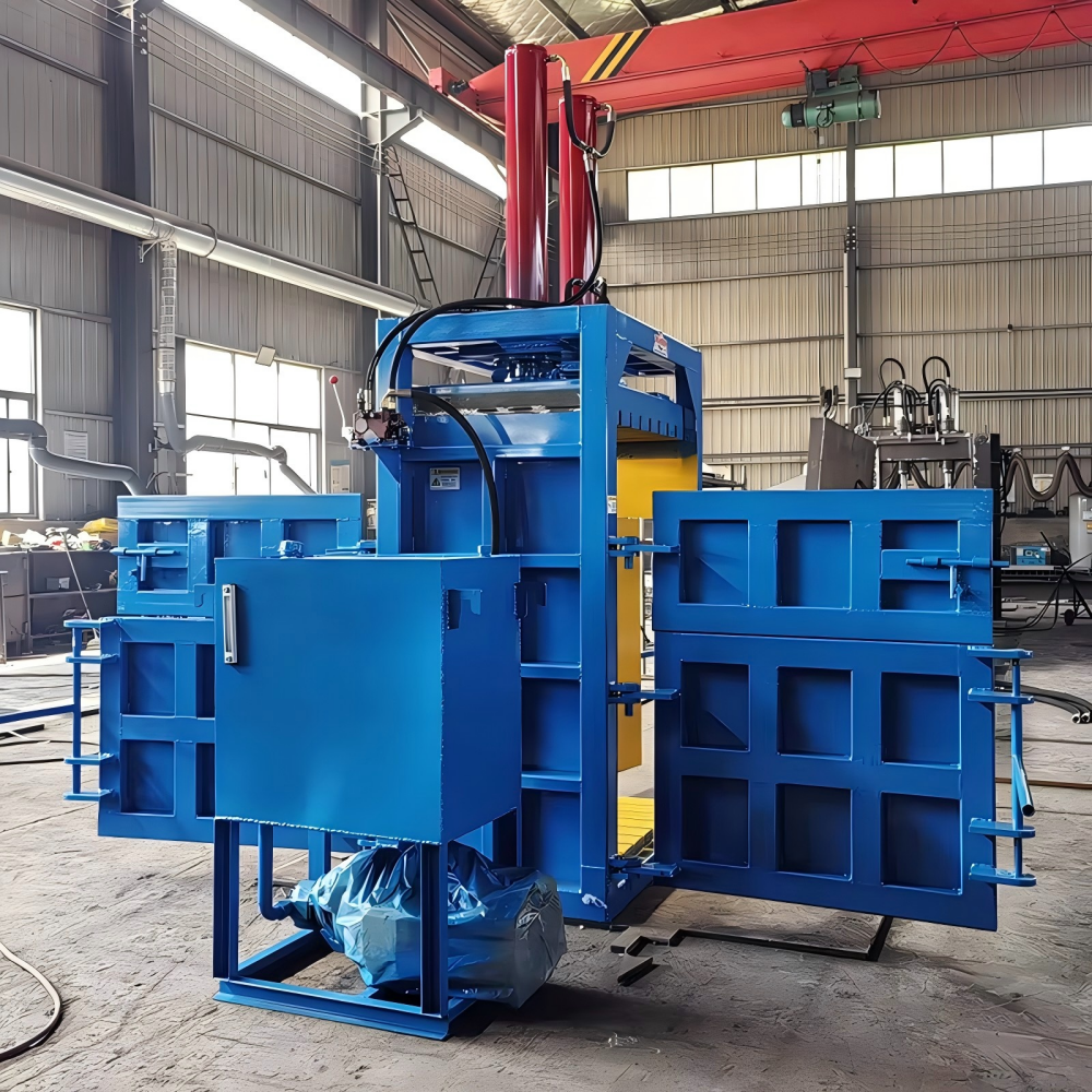 HARSLE Vertical Baler in a fabrication facility