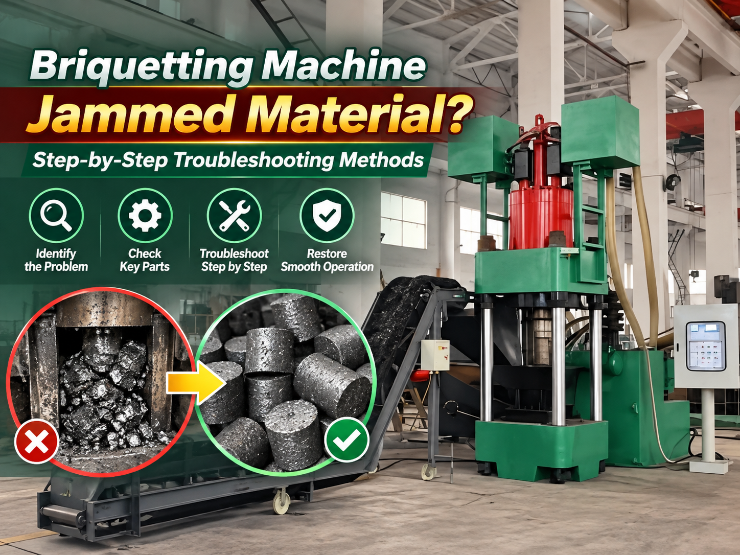 briquetting machine jammed material step by step troubleshooting methods