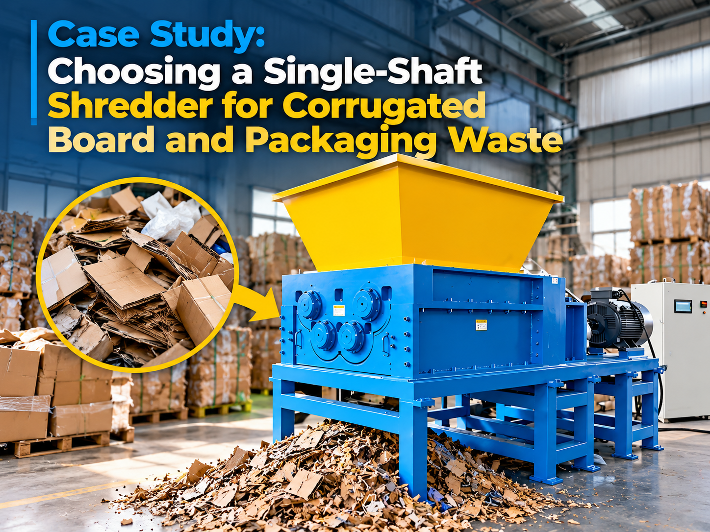 case study choosing a single shaft shredder for corrugated board and packaging waste