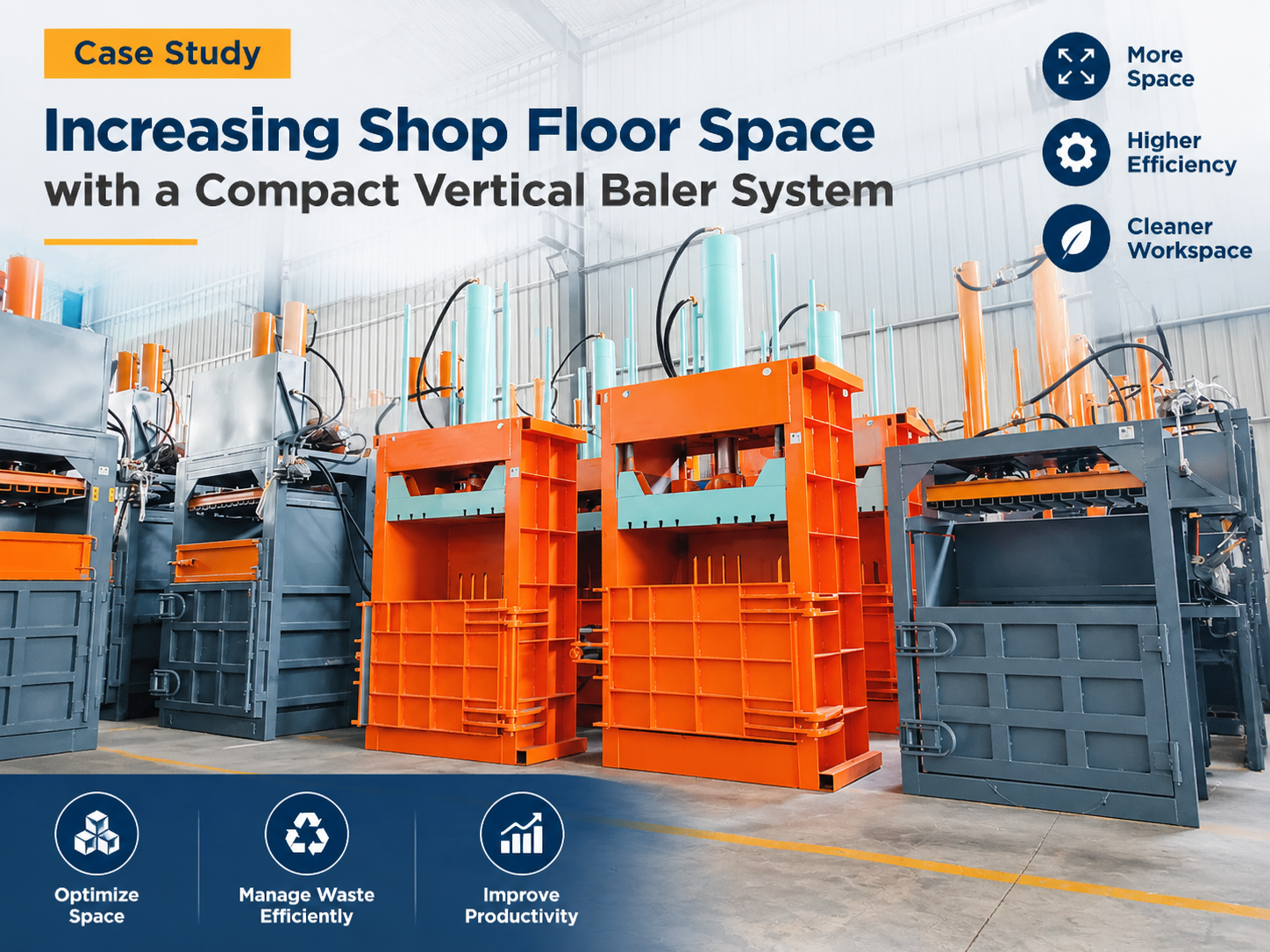 case study increasing shop floor space with a compact vertical baler system