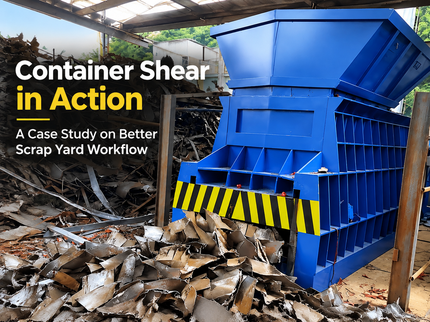 container shear in action a case study on better scrap yard workflow