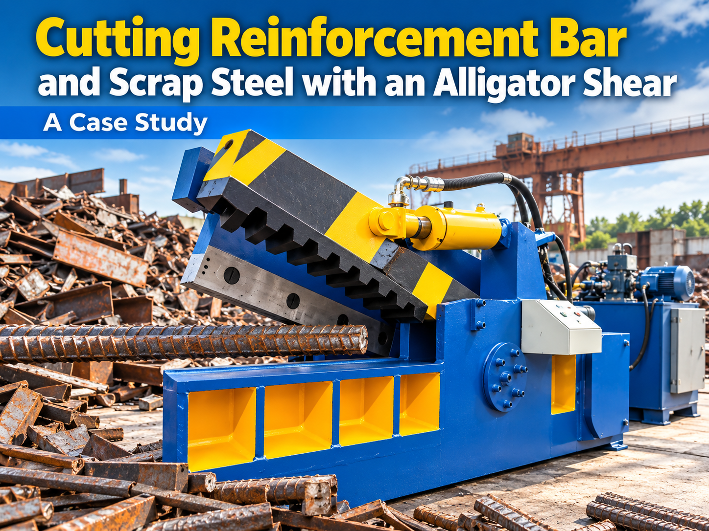 cutting reinforcement bar and scrap steel with an alligator shear a case study