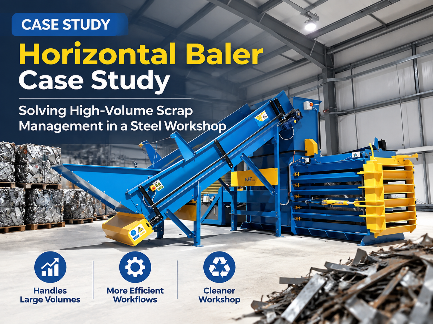horizontal baler case study solving high volume scrap management in a steel workshop