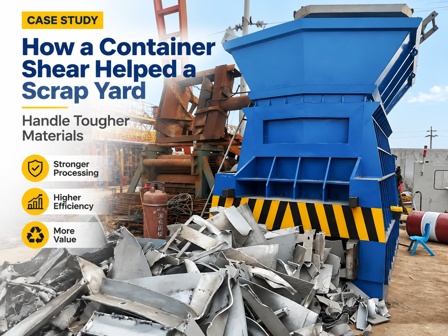 how a container shear helped a scrap yard handle tougher materials a harsle case study