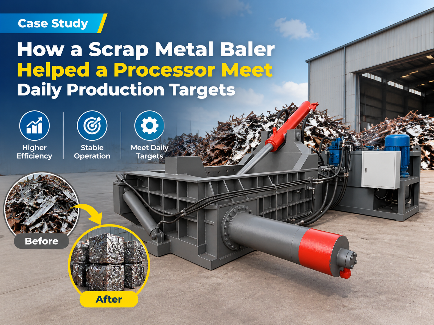 how a scrap metal baler helped a processor meet daily production targets 1