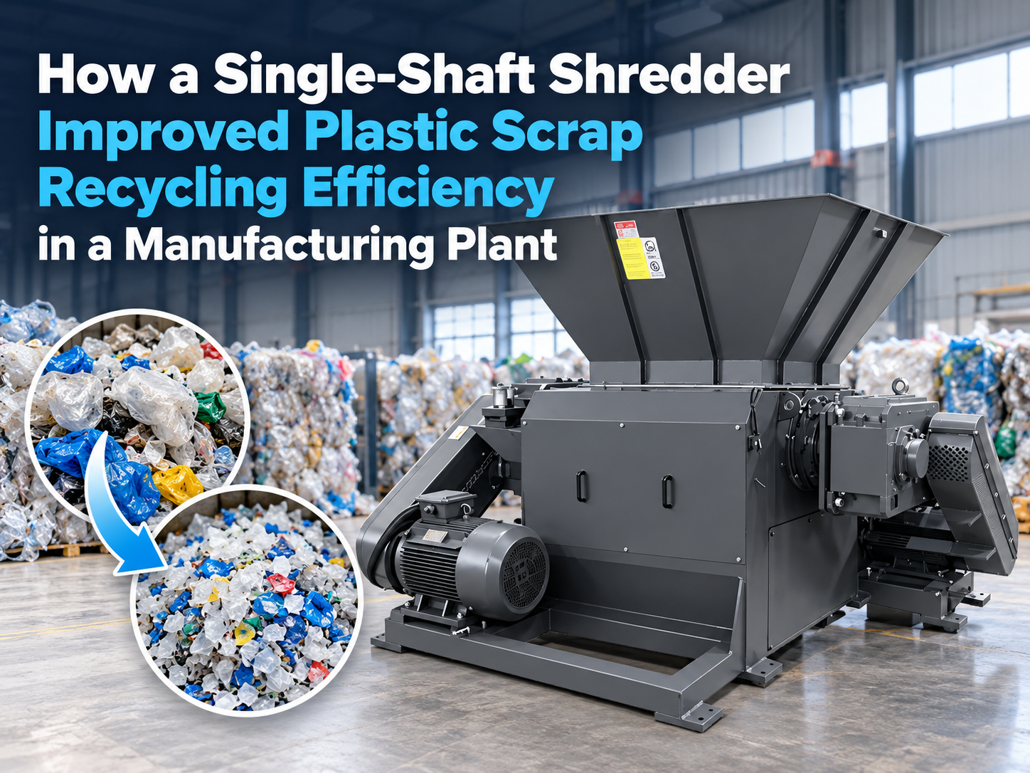 how a single shaft shredder improved plastic scrap recycling efficiency in a manufacturing