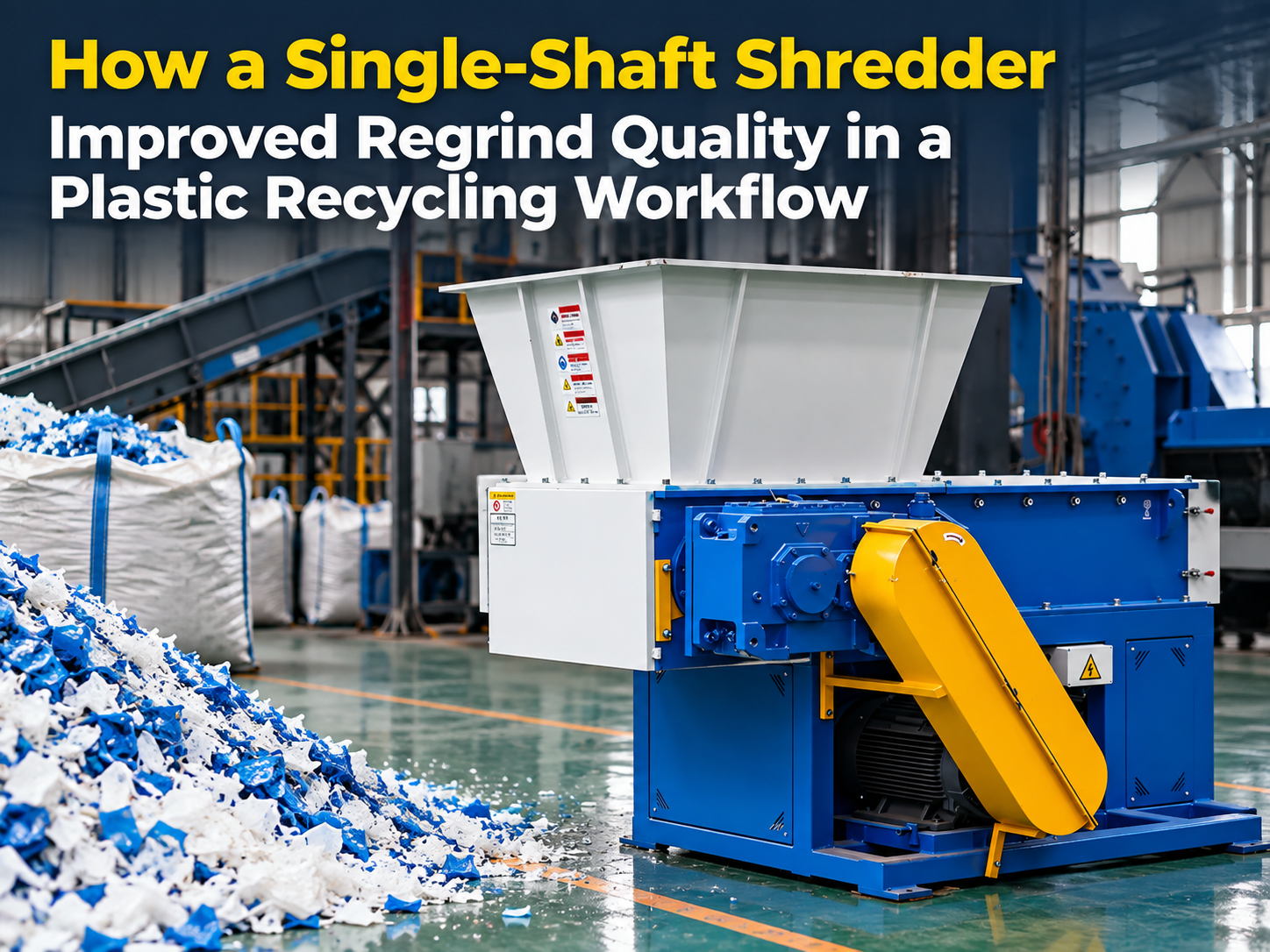 how a single shaft shredder improved regrind quality in a plastic recycling workflow 1