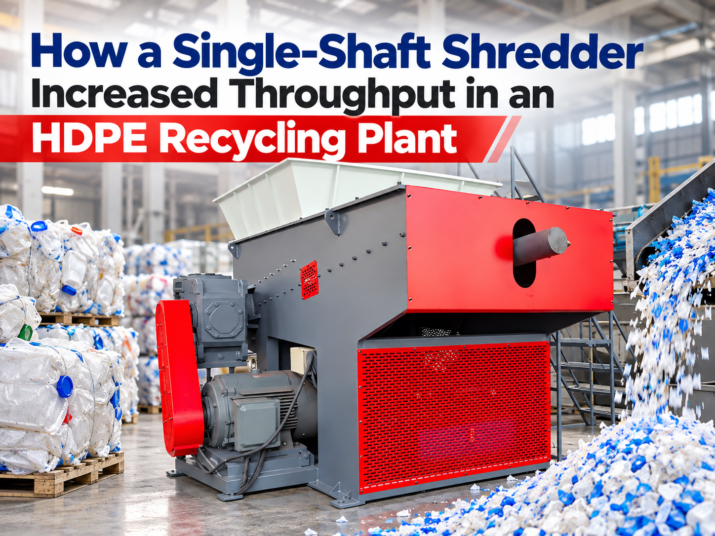 how a single shaft shredder increased throughput in an hdpe recycling plant a harsle case