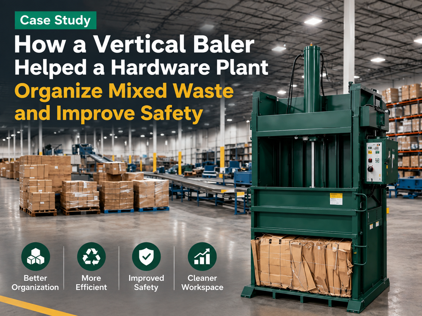 how a vertical baler helped a hardware plant organize mixed waste and improve safety 1